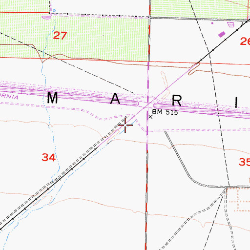 Topographic Map of Bitter Creek, CA