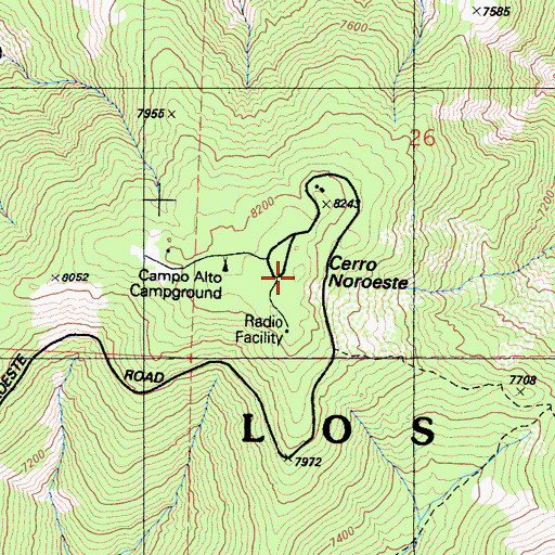 Topographic Map of Cerro Noroeste, CA