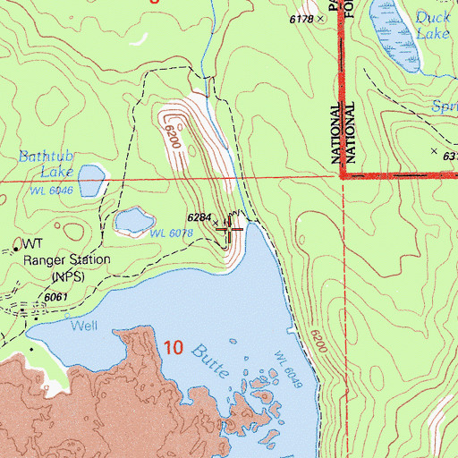 Topographic Map of Butte Creek, CA