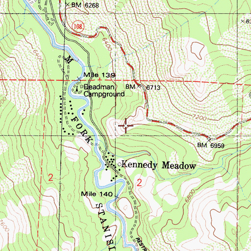 Topographic Map of Deadman Flat Scenic Viewpoint, CA