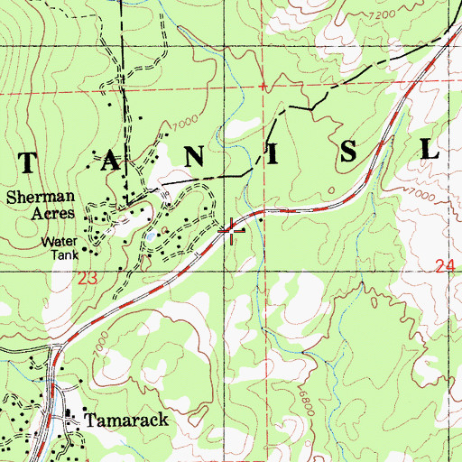 Topographic Map of Lombardi, CA