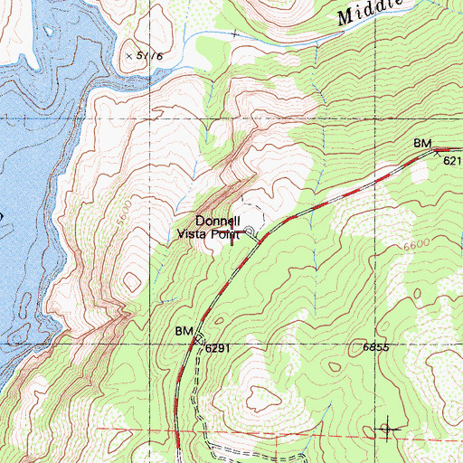 Topographic Map of Donnell Vista Point Picnic Area, CA