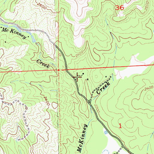 Topographic Map of Oak RIdge, CA
