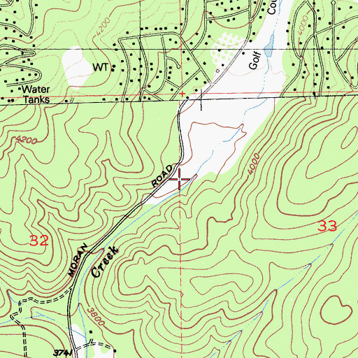 Topographic Map of Fly in Acres Reservoir, CA