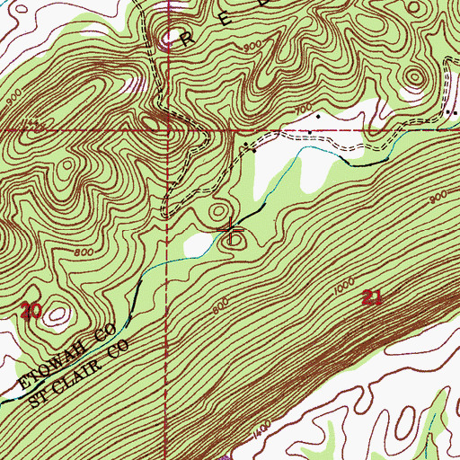 Topographic Map of Chandler Natural Bridge, AL