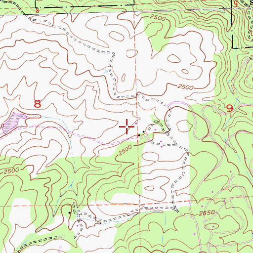 Topographic Map of Crook Ranch, CA