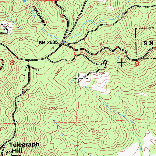 Topographic Map of Hatler Mill, CA