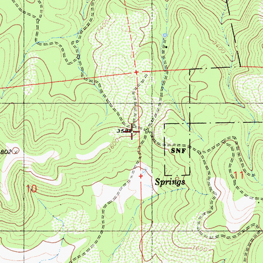 Topographic Map of Toutch Mill, CA