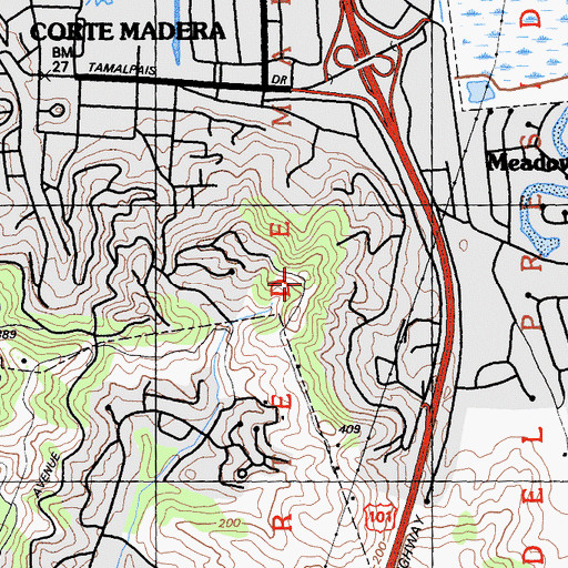 Topographic Map of Chapman, CA