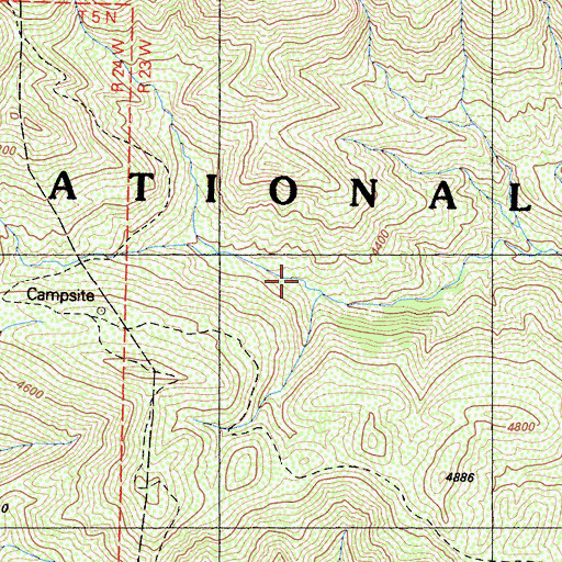 Topographic Map of Ortega Rustic Campsite, CA
