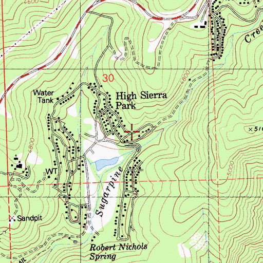 Topographic Map of Odd Fellows Fire Department, CA