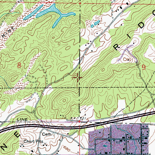 Topographic Map of Kincaid Mine, AL