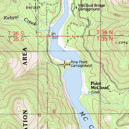 Topographic Map of Pine Point Campground, CA