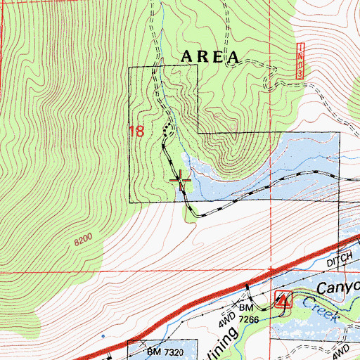 Topographic Map of Beartrack Canyon, CA
