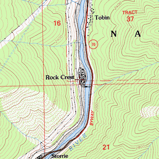 Topographic Map of Rock Creek Camp, CA