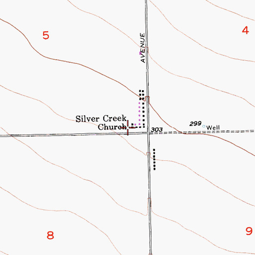 Topographic Map of Silver Creek Church, CA