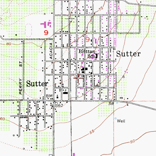 Topographic Map of Steindorf School, CA