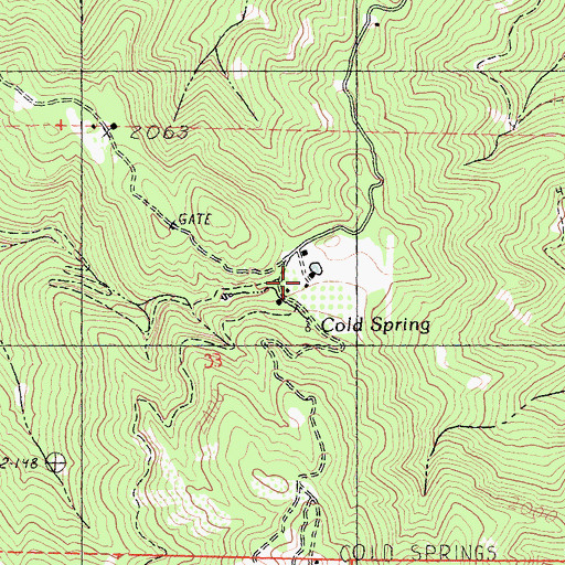 Topographic Map of Anderson Ranch, CA