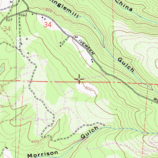 Topographic Map of Anderson Ranch (historical), CA