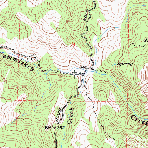Topographic Map of Beattie Ranch, CA