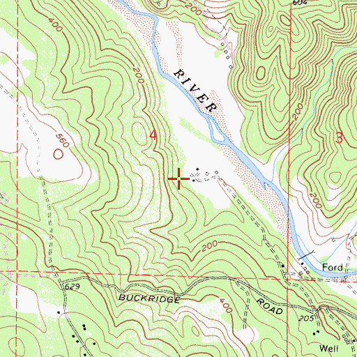 Topographic Map of Beebe Ranch, CA