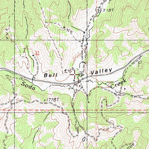 Topographic Map of Bell Valley Ranch, CA