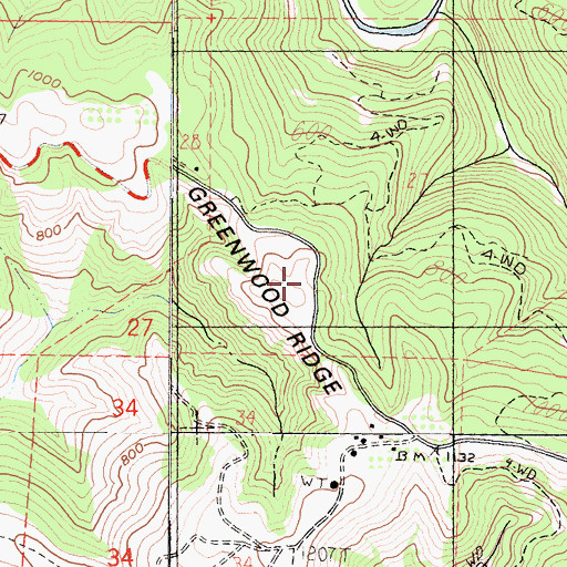 Topographic Map of Blossom School (historical), CA