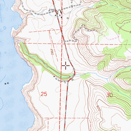Topographic Map of Bridgeport School (historical), CA