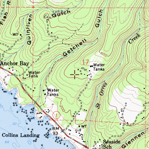 Topographic Map of Butler Ranch, CA