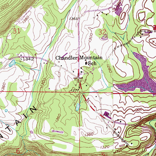 Topographic Map of Chandler Mountain, AL