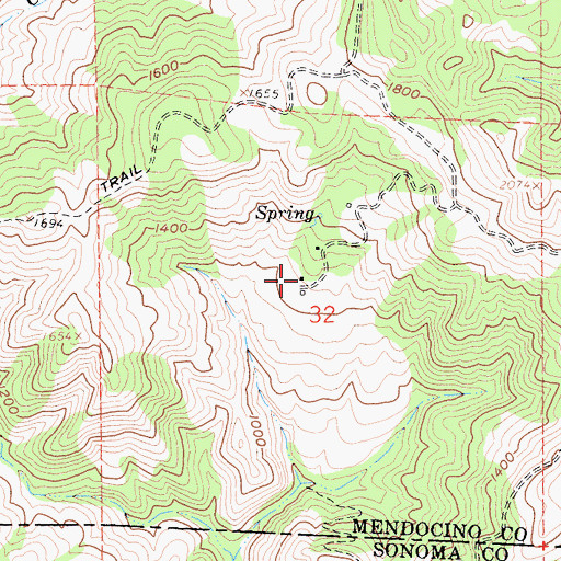 Topographic Map of Cooper Ranch, CA