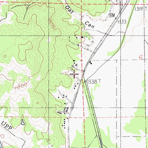 Topographic Map of DeCamp, CA
