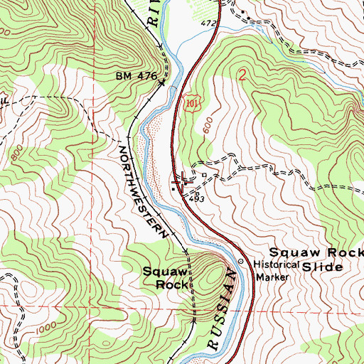 Topographic Map of Fox Ranch, CA