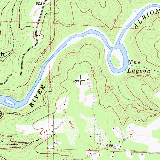 Topographic Map of Frasier Ranch, CA