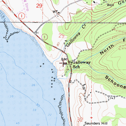 Topographic Map of Gallaway, CA