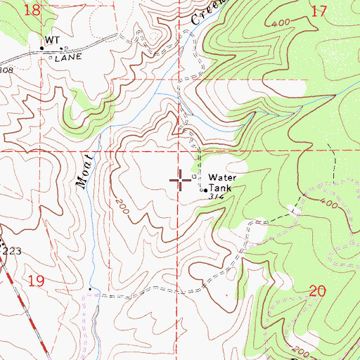 Topographic Map of Grant Ranch, CA