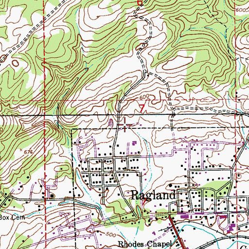 Topographic Map of New Town Elementary School (historical), AL