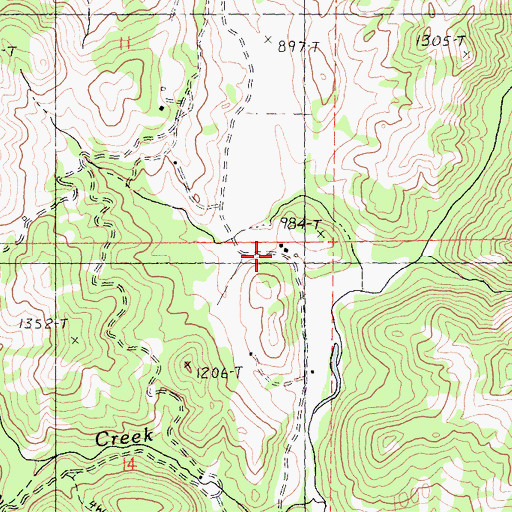 Topographic Map of Hibberd Ranch, CA