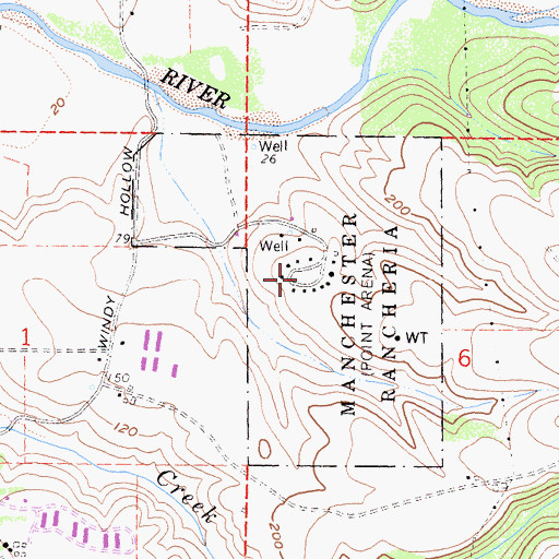 Topographic Map of Iverson Indian Rancheria, CA