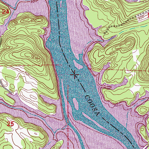 Topographic Map of Lock Number Two (historical), AL