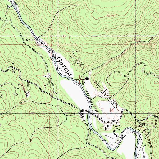 Topographic Map of Moungovans Ranch, CA