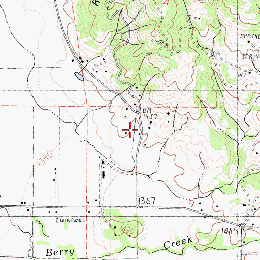 Topographic Map of Muir Ranch, CA