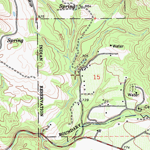 Topographic Map of Nacomis Indian Rancheria, CA