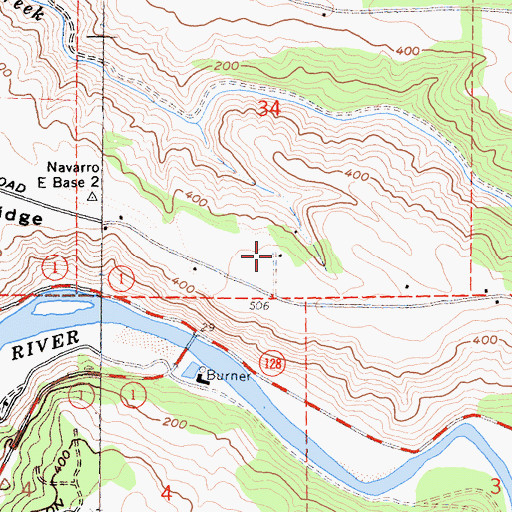 Topographic Map of Navarro Ridge School House (historical), CA