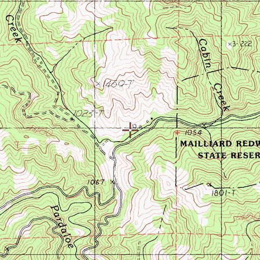 Topographic Map of Ogles Ranch, CA
