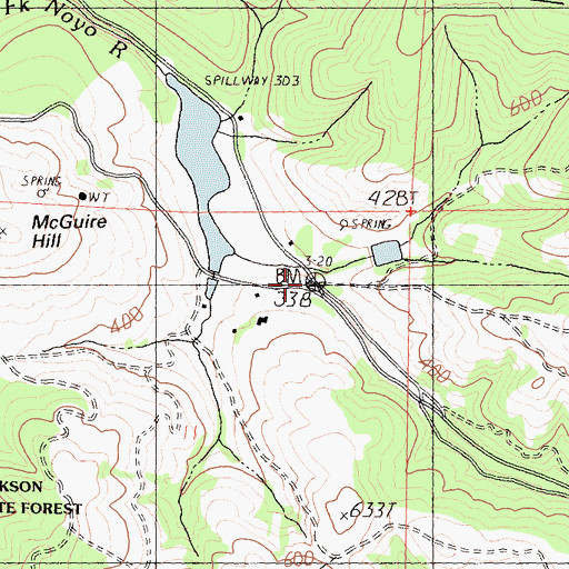 Topographic Map of Old Camp 19 (historical), CA