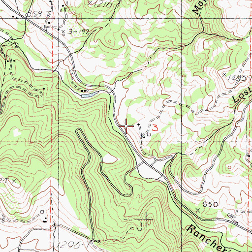 Topographic Map of Ornbaun Ranch, CA