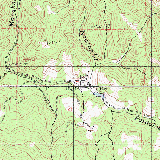 Topographic Map of Pardaloe Ranch, CA