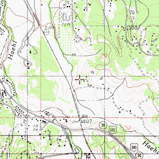 Topographic Map of Rickards Ranch, CA