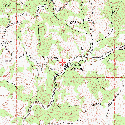 Topographic Map of Soda Springs, CA